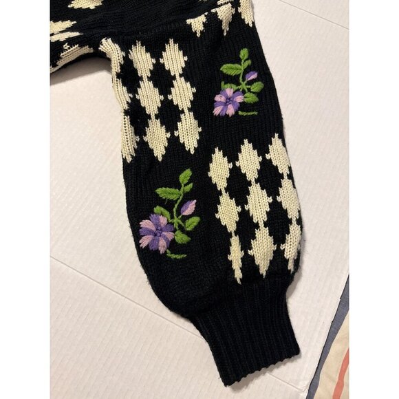 ZARA Oversized Embroidered Knit Sweater Size Large - Picture 4 of 12